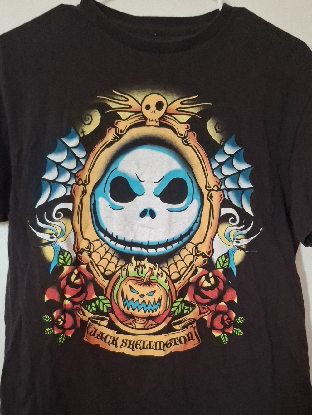 Black 'Jack Skellington' Mens Graphic Tee